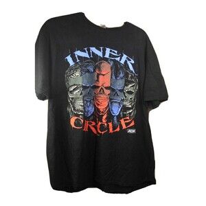 AEW Inner Circle Skulls Shirt All Elite Wrestling Black T-Shirt Size Large L